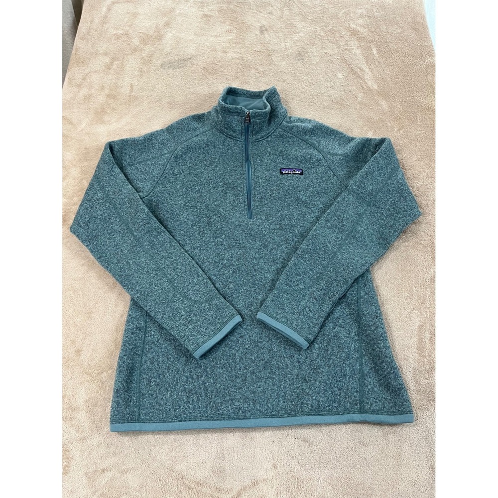 Patagonia Better Sweater Pullover Women Size Large Blue 1/4 Zip Outdoor Warm EUC
